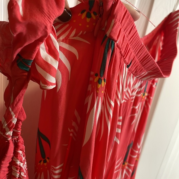 Lulu’s Trancoso Coral Floral Print Two-Piece Maxi Dress Medium - Picture 12 of 12